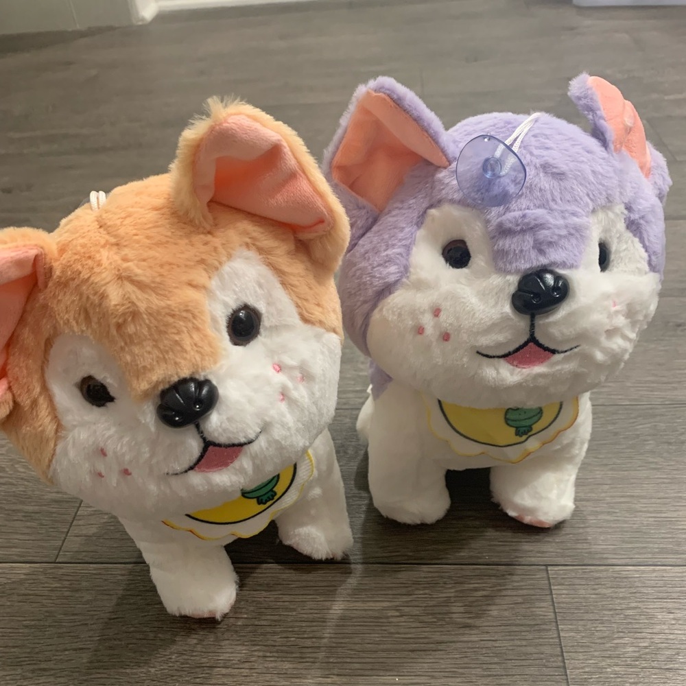 Cute Puppy Plush Set (2) β Claw Machine Prize
